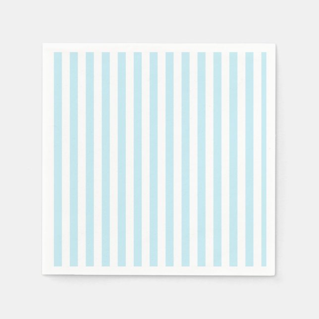 Pastel Blue and White Striped Paper napkin Serviette (Vorderseite)