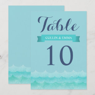 Pastel Blue at Sea Nautical Wedding Tischnummern