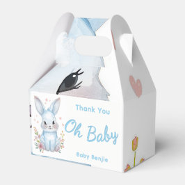 Pastel Blue Baby Shower Cute Bunny Party Treat Box Geschenkschachtel