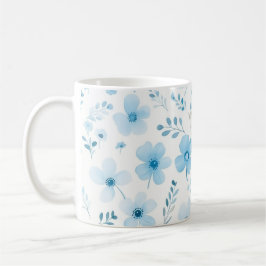 Pastel Blue Boho Blumenmuster-Blume Kaffeetasse