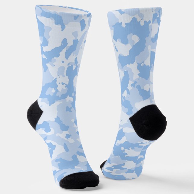 Pastel Blue Camouflage Camouflage Pattern Socken