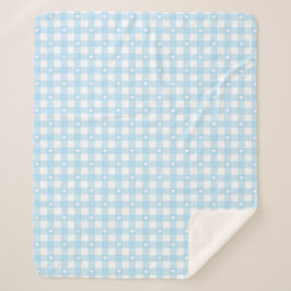 Pastel Blue Checks Sherpadecke
