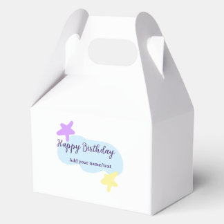 Pastel blue clouds stars purple happy birthday nam geschenkschachtel