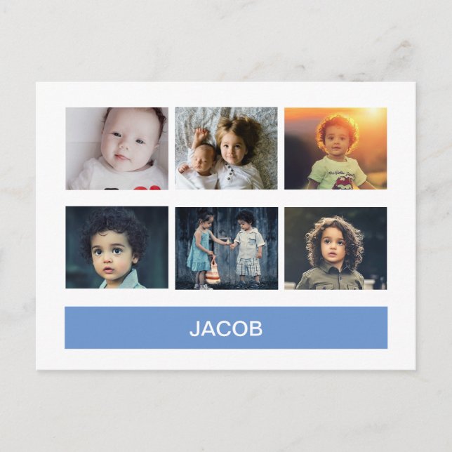Pastel Blue Custom Foto - Personalisiert Postkarte (Vorderseite)