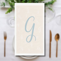 Pastel Blue Elegant Duplikat Monogramm | Wäsche