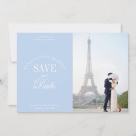 Pastel Blue Elegant Save the Date Card