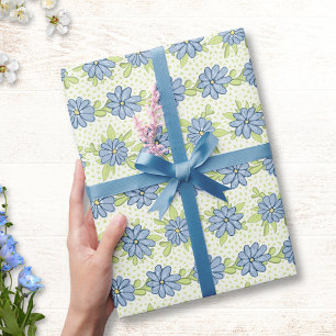 Pastel Blue Flowers Geschenkpapier