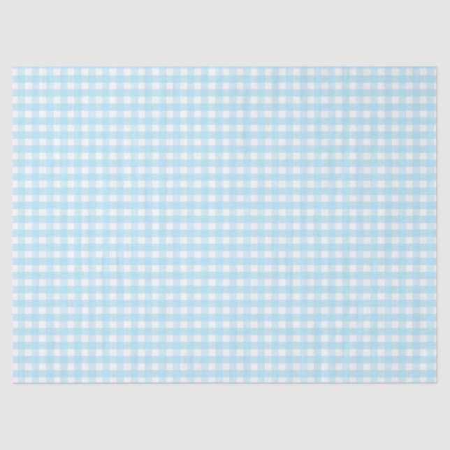 Pastel Blue Gingham Pattern Seidenpapier (Vorderseite)