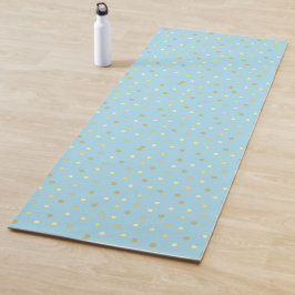Pastel Blue Gold Confetti Dots Yogamatte