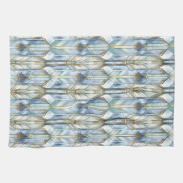 PASTEL BLUE GOLD MODERN ART DECO PATTERIEN GESCHIRRTUCH