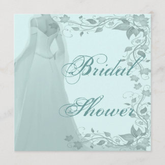 Pastel Blue Gown & Vines Brautparty Einladung