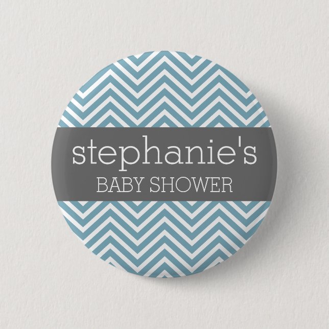 Pastel Blue & Gray Baby Shower Suite Button (Vorderseite)