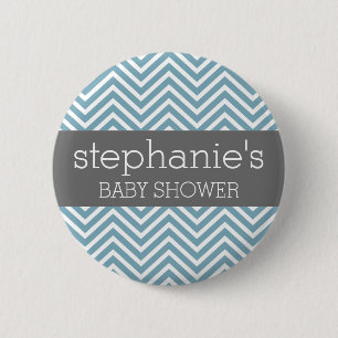 Pastel Blue & Gray Baby Shower Suite Button