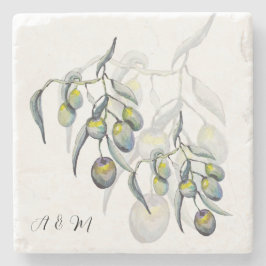 Pastel Blue Gray Olive Brancola Steinuntersetzer