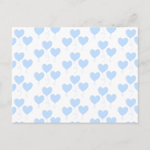 Pastel Blue Heart Balloon Muster. Postkarte