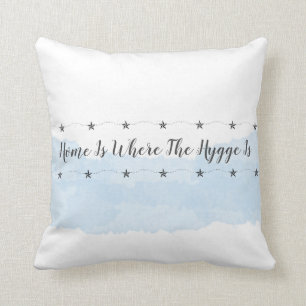 Pastel Blue Hygge Zuhause Quote Kissen