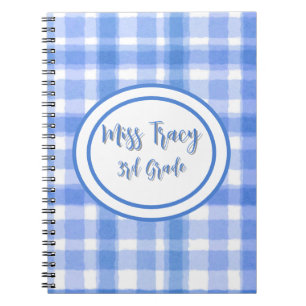 Pastel Blue Kariert Custom Notebook Notizblock
