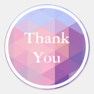 Pastel Blue Lila Geometric pattern Vielen Dank Runder Aufkleber
