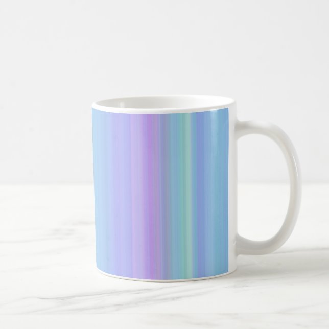 Pastel Blue Lila Green Stripes Tasse (Rechts)