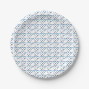 Pastel Blue Lila Polka Dot Teacup Tea Time Party Pappteller