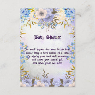 Pastel Blue Little Blume Bud Floral Baby Dusche Begleitkarte