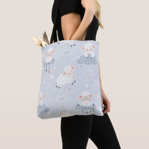 PASTEL BLUE MIT NIEDLICHEN BABY-LAMBS AUF SCHLIESS