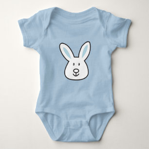 Pastel Blue Niedlich Ostersonnige Illustration Baby Strampler