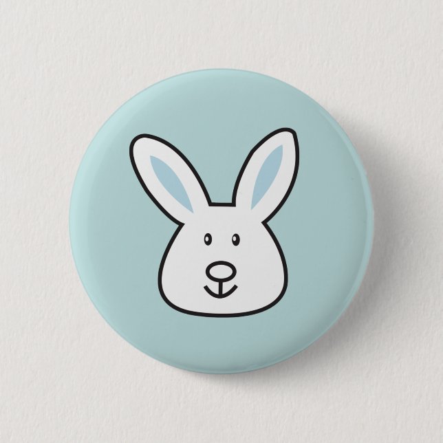 Pastel Blue Niedlich Ostersonnige Illustration Button (Vorderseite)