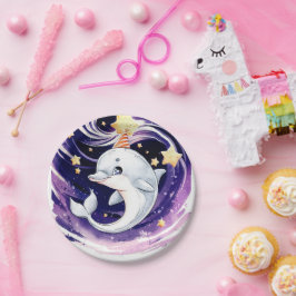 Pastel Blue Ocean Dolphin Geburtstag Pappteller