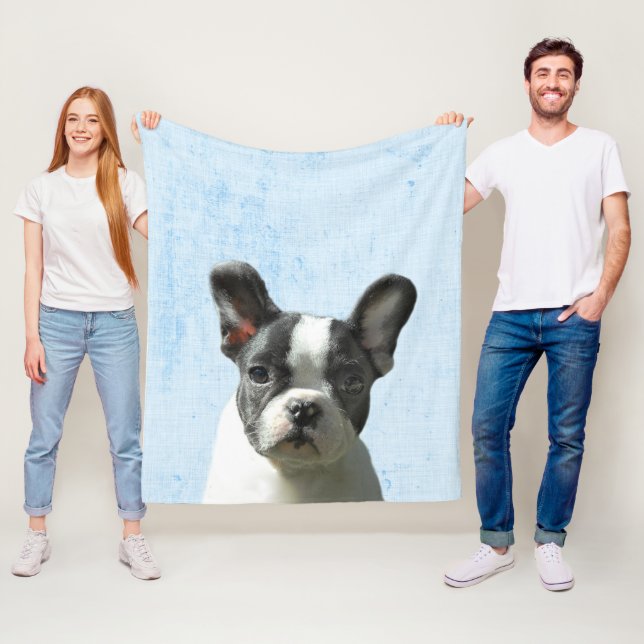 Pastel Blue Peekaboo Boston Terrier Puppy Kinderzi Fleecedecke (Beispiel)