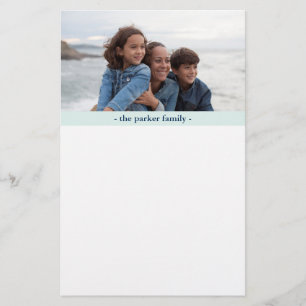 Pastel Blue Personalisiertes Familienunternehmen F Briefpapier