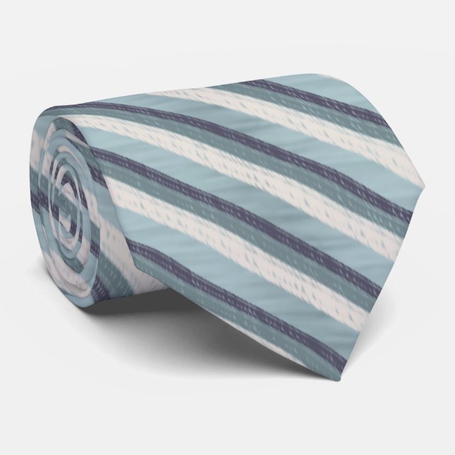 Pastel Blue Pink Magenta Textured Striped Pattern  Krawatte (Gerollt)
