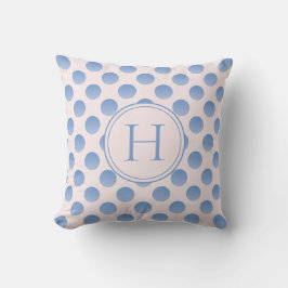 Pastel Blue Polka Dots Custom Monogram Kissen