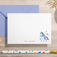 Pastel Blue Rainbow Unicorn Kids Persönlicher Hinw