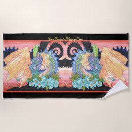 Pastel Blue Rose Dragon Strandtuch