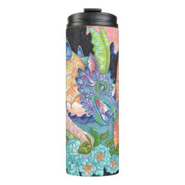 Pastel Blue Rose Dragon Thermosbecher
