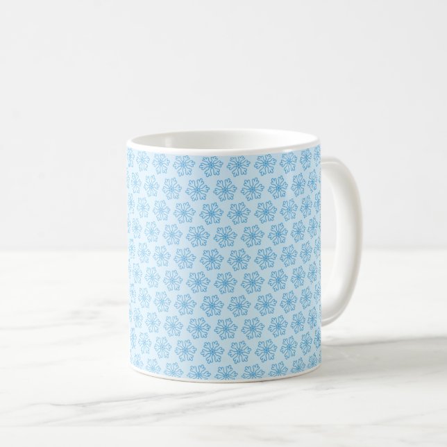 Pastel Blue Snowflake Kaffeetasse (VorderseiteRechts)