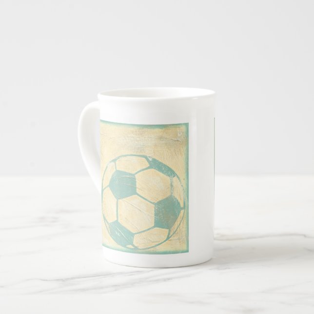 Pastel Blue Soccer Ball von Chariklia Zarris Prozellantasse (Vorderseite Links)
