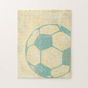 Pastel Blue Soccer Ball von Chariklia Zarris Puzzle