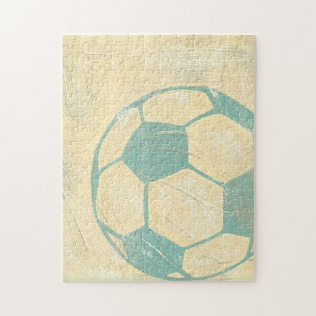 Pastel Blue Soccer Ball von Chariklia Zarris Puzzle (Vertikal)