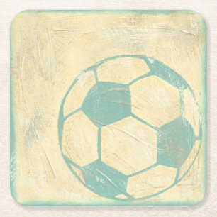 Pastel Blue Soccer Ball von Chariklia Zarris Rechteckiger Pappuntersetzer