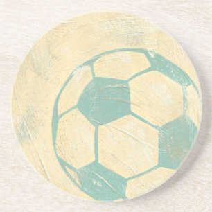 Pastel Blue Soccer Ball von Chariklia Zarris Sandstein Untersetzer