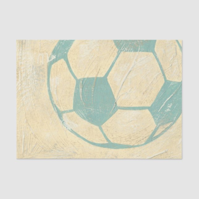 Pastel Blue Soccer Ball von Chariklia Zarris Seidenpapier (Vorderseite)