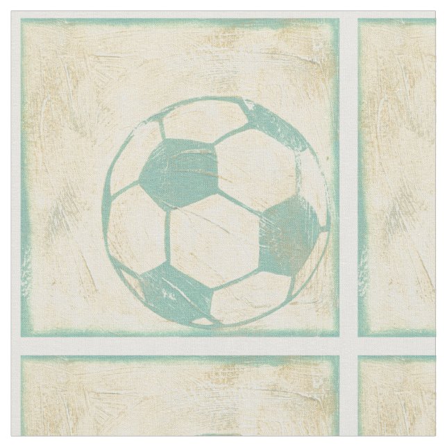 Pastel Blue Soccer Ball von Chariklia Zarris Stoff (Nahaufnahme)