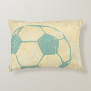 Pastel Blue Soccer Ball von Chariklia Zarris Zierkissen