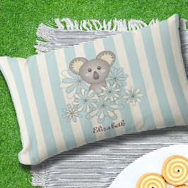 Pastel Blue Stripe Niedlicher Koala Bär Kinder im  Kissen Für Draußen