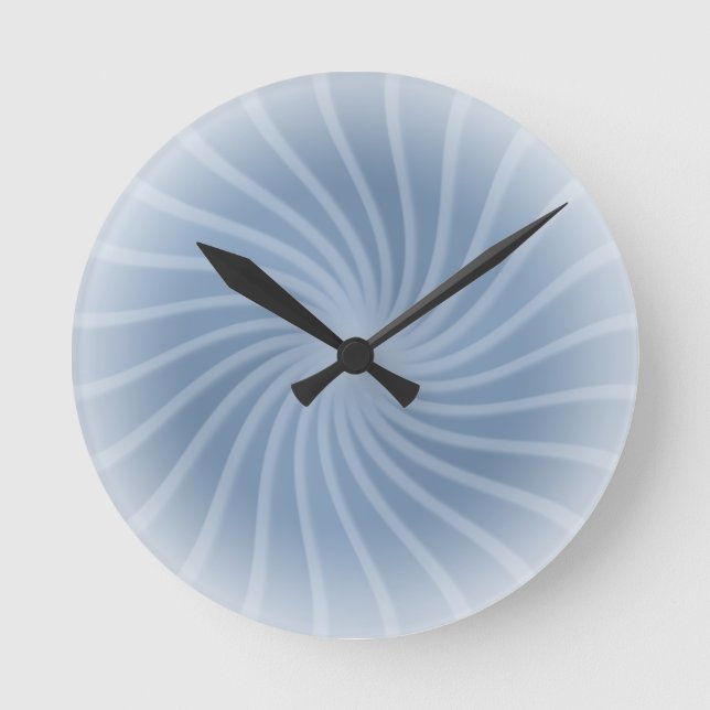 Pastel Blue Swirl Runde Wanduhr (Vorderseite)