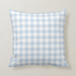 Pastel Blue und White Gingham Pattern Kissen