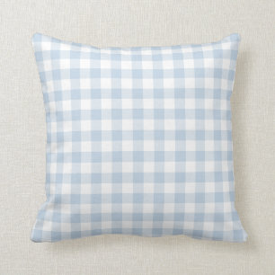 Pastel Blue und White Gingham Pattern Kissen