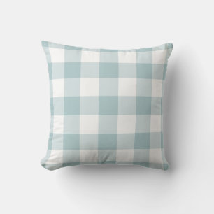 Pastel Blue und White Gingham Pattern Kissen